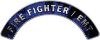 EMT Fire Fighter, EMS, Rescue Helmet Arc / Rockers Decal Reflective In Inferno Blue Real Flames
