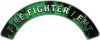 EMT Fire Fighter, EMS, Rescue Helmet Arc / Rockers Decal Reflective In Inferno Green Real Flames