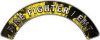 EMT Fire Fighter, EMS, Rescue Helmet Arc / Rockers Decal Reflective In Inferno Yellow Real Flames