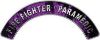 Paramedic Fire Fighter, EMS, Rescue Helmet Arc / Rockers Decal Reflective in Purple Inferno Flames