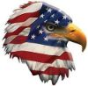 Patriotic American Flag Eagle Head Facing Right Decal