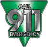 
	Call 911 Emergency Police EMS Fire Decal in Green