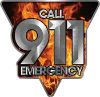 
	Call 911 Emergency Police EMS Fire Decal in Inferno Flames