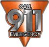 
	Call 911 Emergency Police EMS Fire Decal in Orange