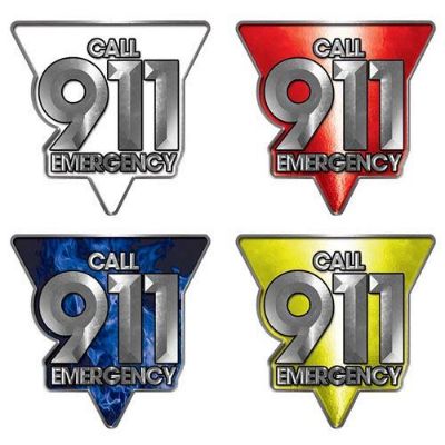 Call 911 Emergency Police, Fire & EMS Decals
