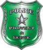 
	Protect and Serve Police Law Enforcement Decal in Green
