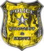 
	Protect and Serve Police Law Enforcement Decal in Yellow Inferno Flames
