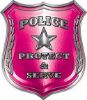 
	Protect and Serve Police Law Enforcement Decal in Pink
