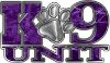 
	K-9 Unit Law Enforcement Police Dog Paw Decal in Purple Camouflage
