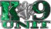 
	K-9 Unit Law Enforcement Police Dog Paw Decal in Inferno Green

