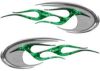 Motorcycle Tank Decals in Green Inferno Flames