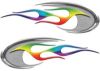 Motorcycle Tank Decals with Rainbow Colors