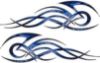 Tribal Flame Decals for Motorcycle Tanks, Cars and Trucks in Blue Inferno Flames