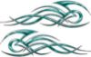 Tribal Flame Decals for Motorcycle Tanks, Cars and Trucks with Teal Lightning