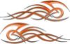Tribal Flame Decals for Motorcycle Tanks, Cars and Trucks in Orange