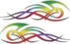 Tribal Flame Decals for Motorcycle Tanks, Cars and Trucks with Rainbow Colors