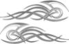 Tribal Flame Decals for Motorcycle Tanks, Cars and Trucks in Silver