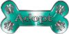 
	Dog Bone Animal Adoption with Paws Sticker Decal in Teal
