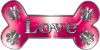 
	Dog Bone Animal Love with Paws Sticker Decal in Pink
