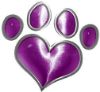 
	Dog Cat Animal Paw Heart Sticker Decal in Purple
