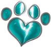 
	Dog Cat Animal Paw Heart Sticker Decal in Teal

