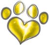 
	Dog Cat Animal Paw Heart Sticker Decal in Yellow
