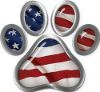 
	Dog Cat Animal Paw Sticker Decal with American Flag
