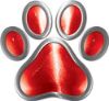 
	Dog Cat Animal Paw Sticker Decal in Red
