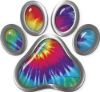 
	Dog Cat Animal Paw Sticker Decal in Tie Dye Colors
