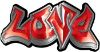 
	Graffiti Style Love Decal in Red
