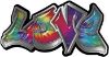 
	Graffiti Style Love Decal with Tie Dye Color
