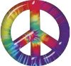 
	Peace Symbol Decal with Tie Dye Color
