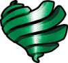 
	Ribbon Heart Decal in Green
