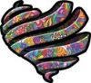 
	Ribbon Heart Decal with Psychedelic Art
