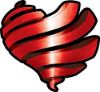 
	Ribbon Heart Decal in Red

