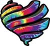 
	Ribbon Heart Decal with Tie Dye Colors

