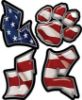 
	Love Decal with Pet Paw for Heart with American Flag
