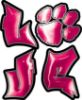 
	Love Decal with Pet Paw for Heart in Pink
