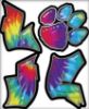 
	Love Decal with Pet Paw for Heart in Tie Dye Colors
