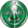 
	Rescue Mom Pet Rescue Adoption Paw and Heart Sticker Decal in Green
