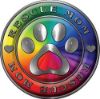 
	Rescue Mom Pet Rescue Adoption Paw and Heart Sticker Decal in Rainbow Colors
