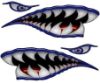 WWII Flying Tigers Shark Teeth Decals in Blue