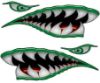 WWII Flying Tigers Shark Teeth Decals in Green