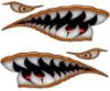 WWII Flying Tigers Shark Teeth Decals in Orange