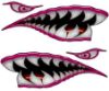 WWII Flying Tigers Shark Teeth Decals in Pink