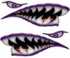 WWII Flying Tigers Shark Teeth Decals in Purple