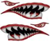 WWII Flying Tigers Shark Teeth Decals in Red