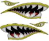 WWII Flying Tigers Shark Teeth Decals in Yellow