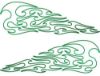 Pin Stripe Tribal Flame Decals in Green