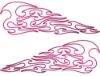 Pin Stripe Tribal Flame Decals in Pink